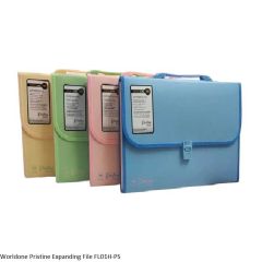 Worldone Pristine Series FL01H-PS Expanding File Folder with Handle and Lock 13 Pockets Size FC