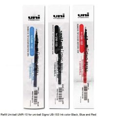 Refill Uniball UMR-10 for uniball Signo UB-153 Ink color Black, Blue and Red
