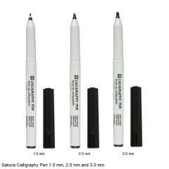 Sakura Calligraphy Pen Black Point 1.0mm, 2.0mm and 3.0mm