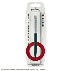 Sheaffer 321 Sentinel Green Chrome Trim Ballpoint Pen