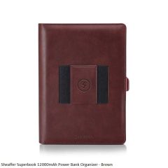 Sheaffer Superbook 12000mAh Power Bank Organizer - Brown