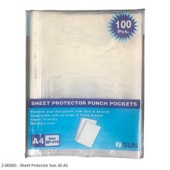 Sheet Protector Punch Pocket SP-310 Sun 30 A4 100Pcs Pack