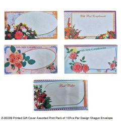 Printed Gift Cover Assorted Print Pack of 10Pcs Per Design Shagun Envelope