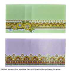 Assorted Print with Glitter Pack of 10Pcs Per Design Shagun Envelope