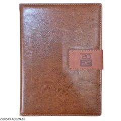 2026 Diary 365 Days AD02N-10 Tan Rexin Month Cut Month Planner, Sunday Separate