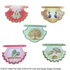 Offset Fan Pack of 5Pcs Per Color and Design Shagun Envelope