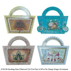 Handbag Style Offset and Foil Print Pack of 5Pcs Per Design Shagun Envelopes