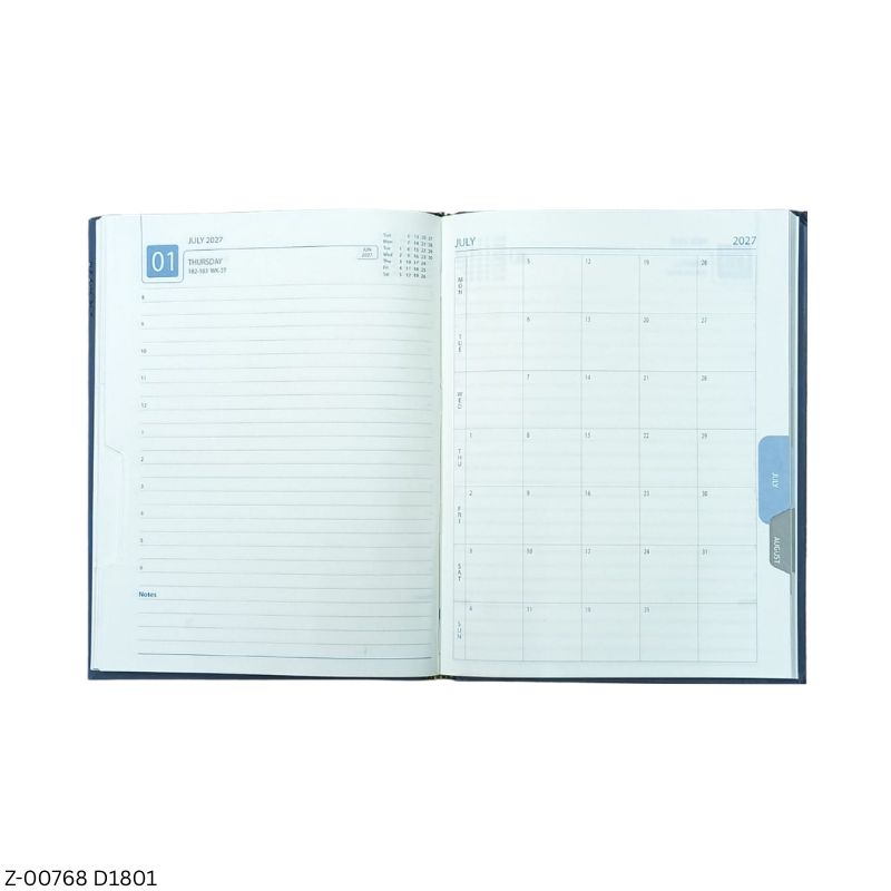 2027 – D1801 T62 365 Days Diary | Month-Cut Planner | Sunday Separate