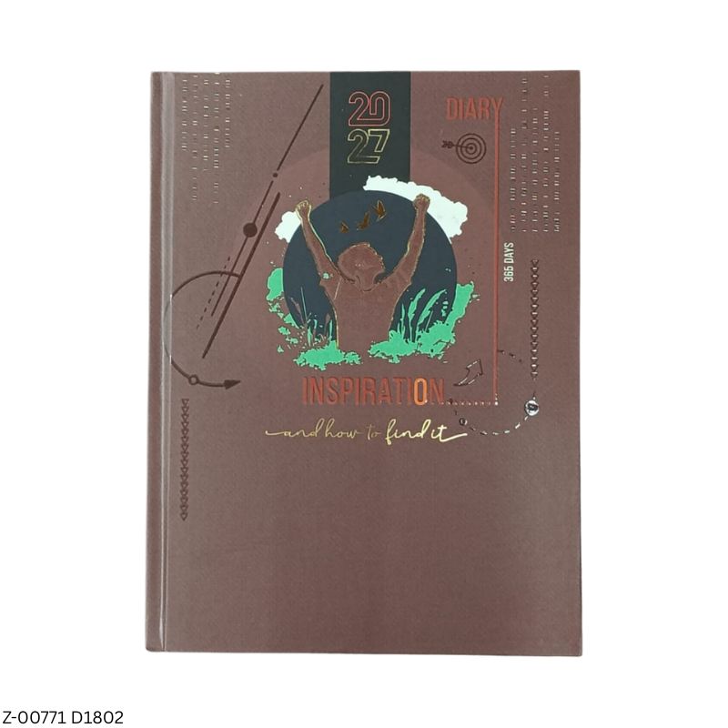 2027 – D1802 T17 Inspiration 365 Days Diary | Month-Cut Planner | Sunday Separate