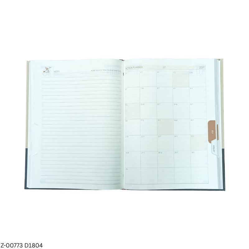 2027 – D1804 T13 365 Days Diary | Month-Cut Planner | Sunday Separate