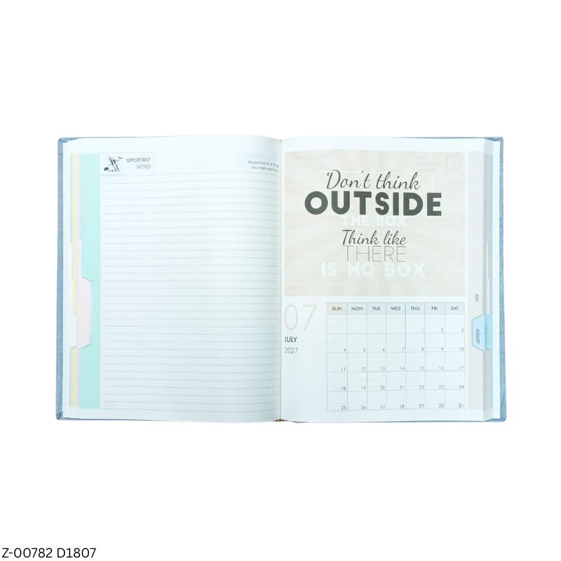 2027 – D1807 T8 365 Days Diary | Month-Cut Planner | Sunday Separate