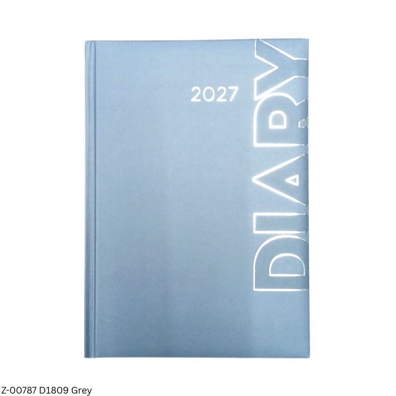 2027 – D1809 365 Days Leatherette Diary | Month-Cut Planner | Sunday Separate | Assorted Colours