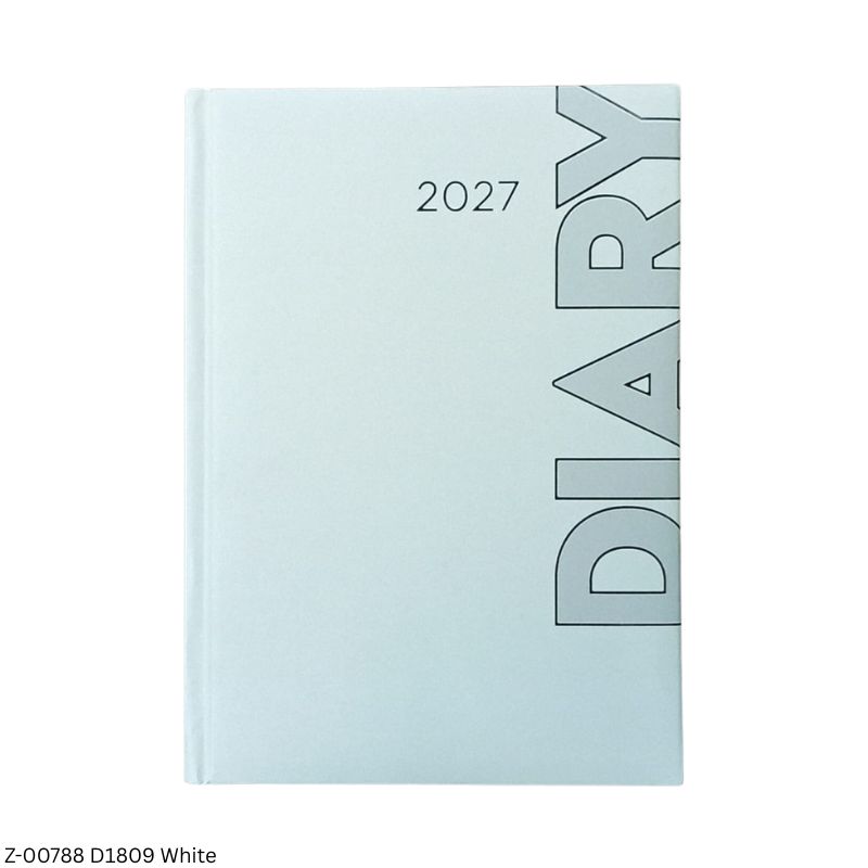 2027 – D1809 365 Days Leatherette Diary | Month-Cut Planner | Sunday Separate | Assorted Colours
