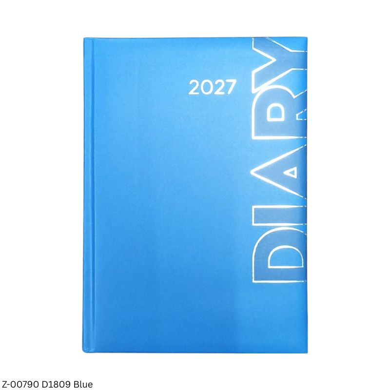 2027 – D1809 365 Days Leatherette Diary | Month-Cut Planner | Sunday Separate | Assorted Colours