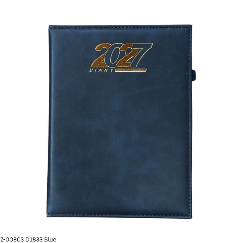 2027 – D1833 365 Days Leatherette Diary | Month-Cut Planner | Sunday Separate | Assorted Colours