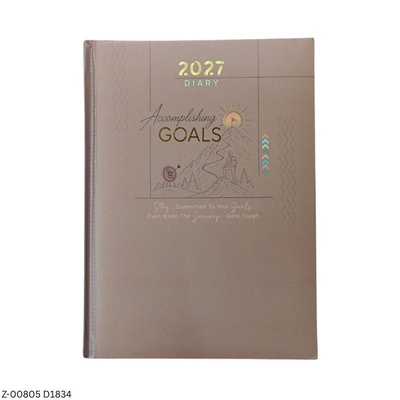 2027 – D1834 365 Days Goals Theme Diary | Month-Cut Planner | Sunday Separate