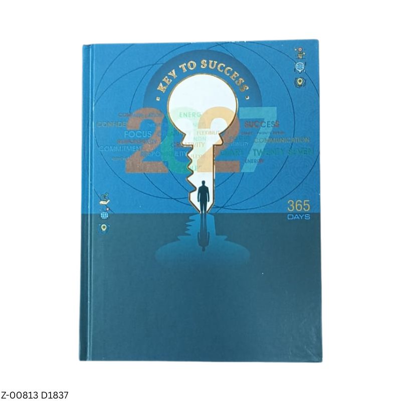 2027 – D1837 365 Days Key to Success Theme Diary | Month-Cut Planner | Sunday Separate