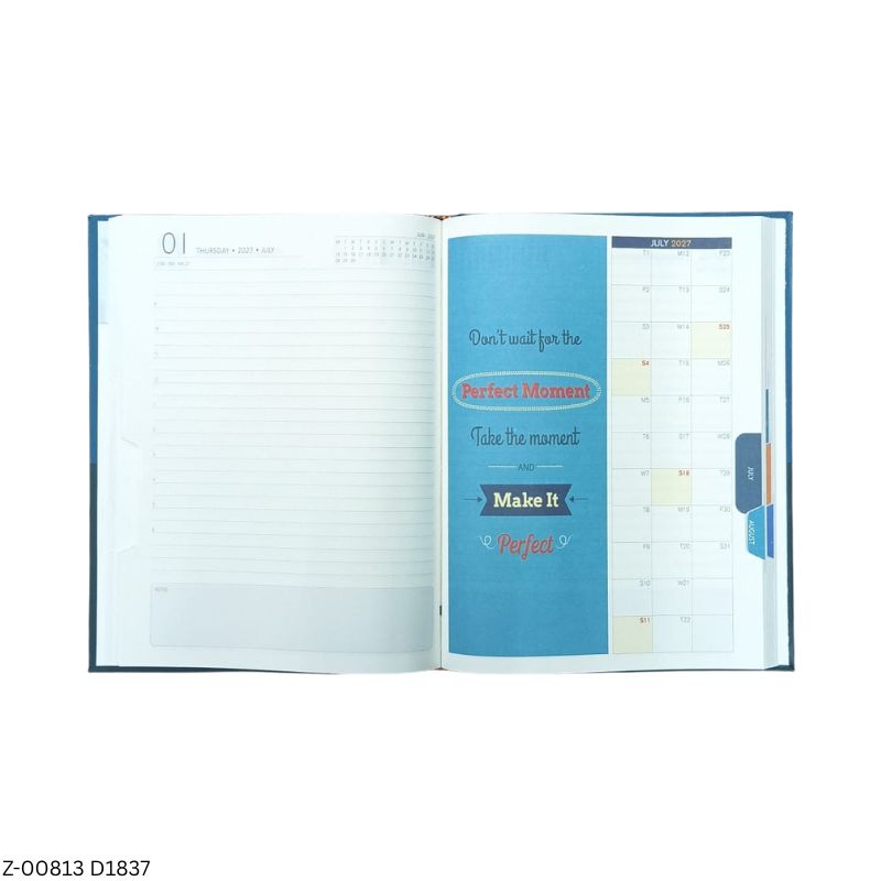 2027 – D1837 365 Days Key to Success Theme Diary | Month-Cut Planner | Sunday Separate