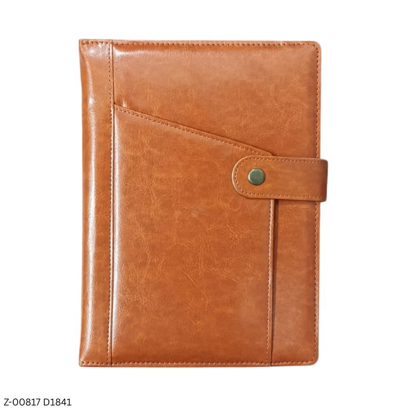 2027 – D1841 B5 Foru 365 Days Leatherette Diary | Month-Cut Planner | Sunday Separate | Snap Button Lock | Front Pocket