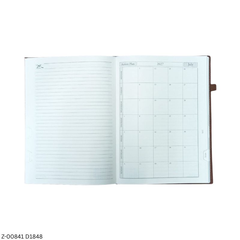 2027 – D1848 365 Days Leatherette Diary | Month-Cut Planner | Sunday Separate