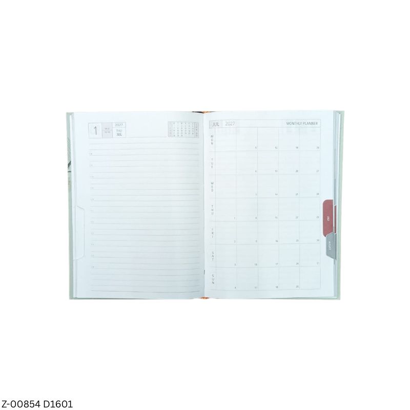 2027 – D1601 T62 365 Days Diary | Month-Cut Planner | Sunday Separate