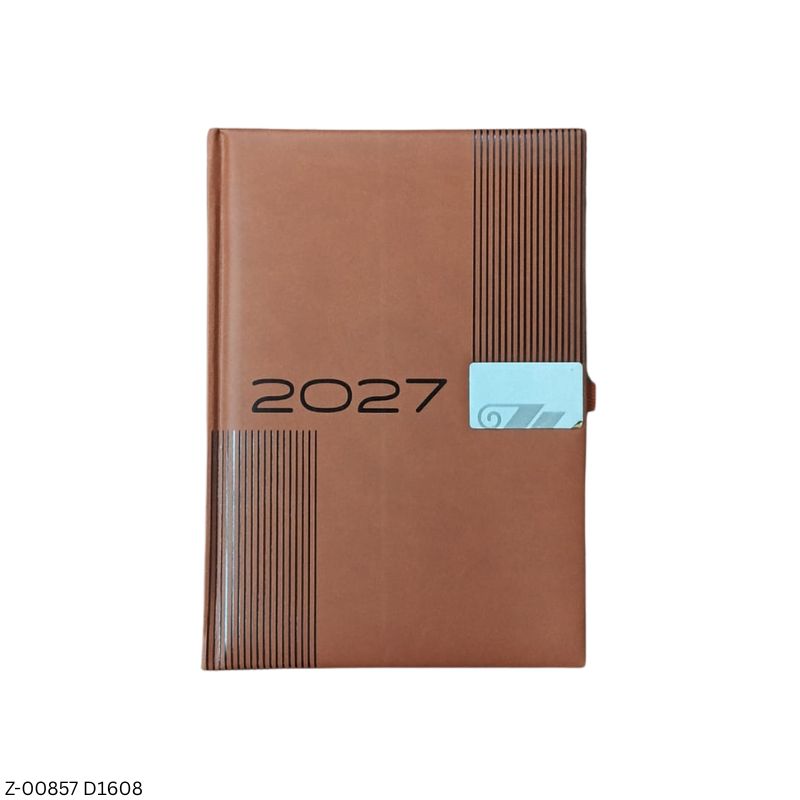 2027 – D1608 A5 Helios 365 Days Leatherette Diary | Month-Cut Planner | Sunday Separate | Assorted Colours