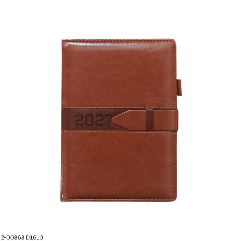 2027 – D1610 A5 Artemis 365 Days Leatherette Diary | Month-Cut Planner | Sunday Separate | Loop Closure