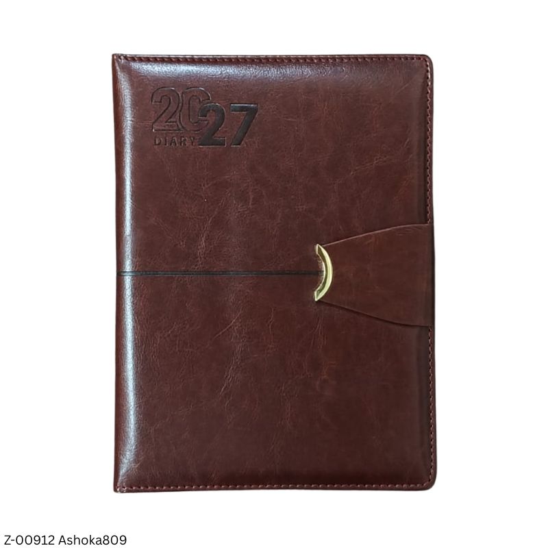 2027 – B5 Ashoka809 365 Days Leatherette Diary | Month-Cut Planner | Sunday Separate | Magnetic Lock
