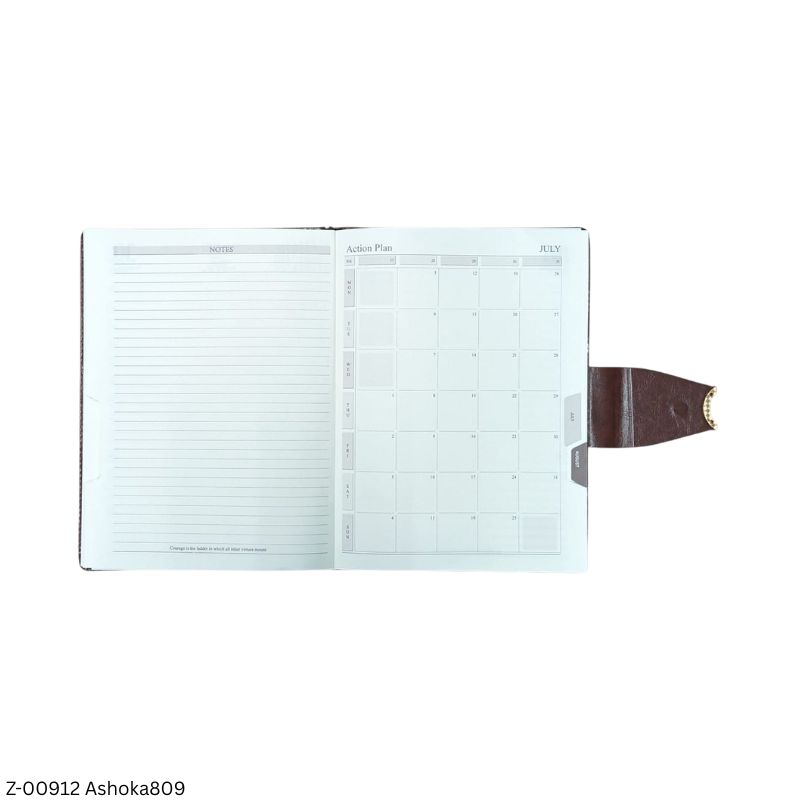 2027 – B5 Ashoka809 365 Days Leatherette Diary | Month-Cut Planner | Sunday Separate | Magnetic Lock