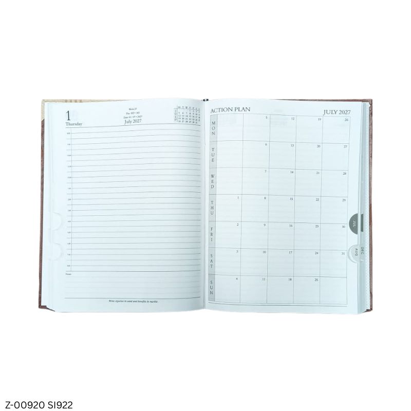 2027 – SI922 B5 365 Days Diary | Month-Cut Planner | Sunday Separate
