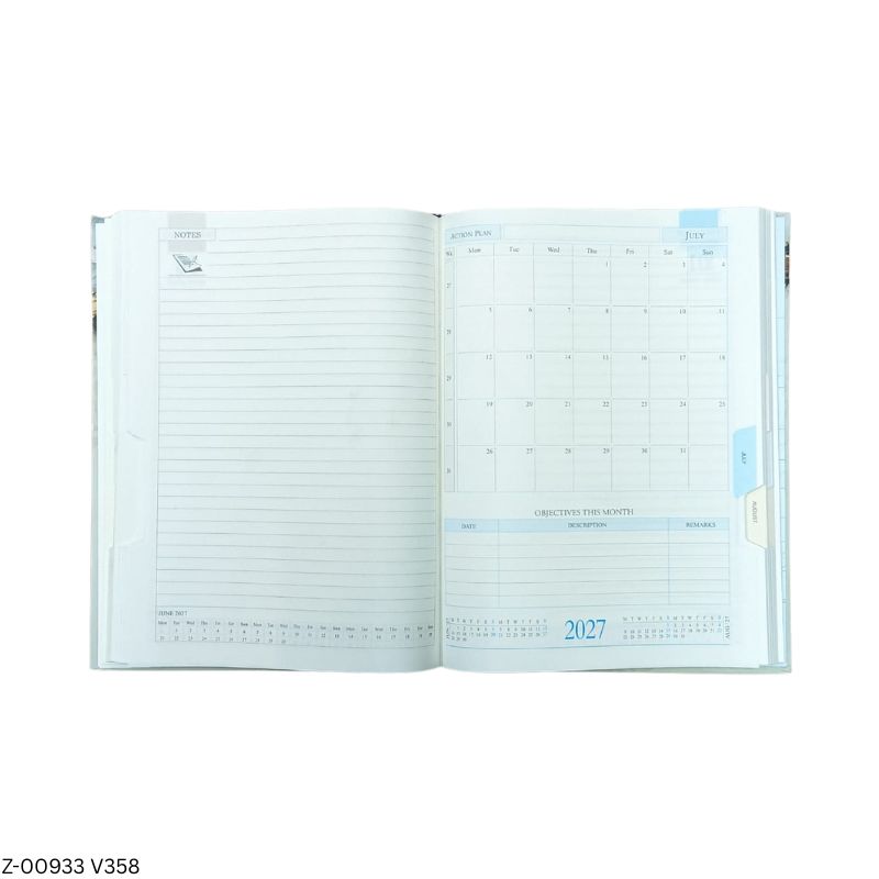 2027 – V358 B5 365 Days Diary | Month-Cut Planner | Sunday Separate