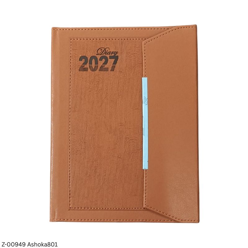 2027 – B5 Ashoka801 365 Days Leatherette Diary | Month-Cut Planner | Sunday Separate | Magnetic Lock