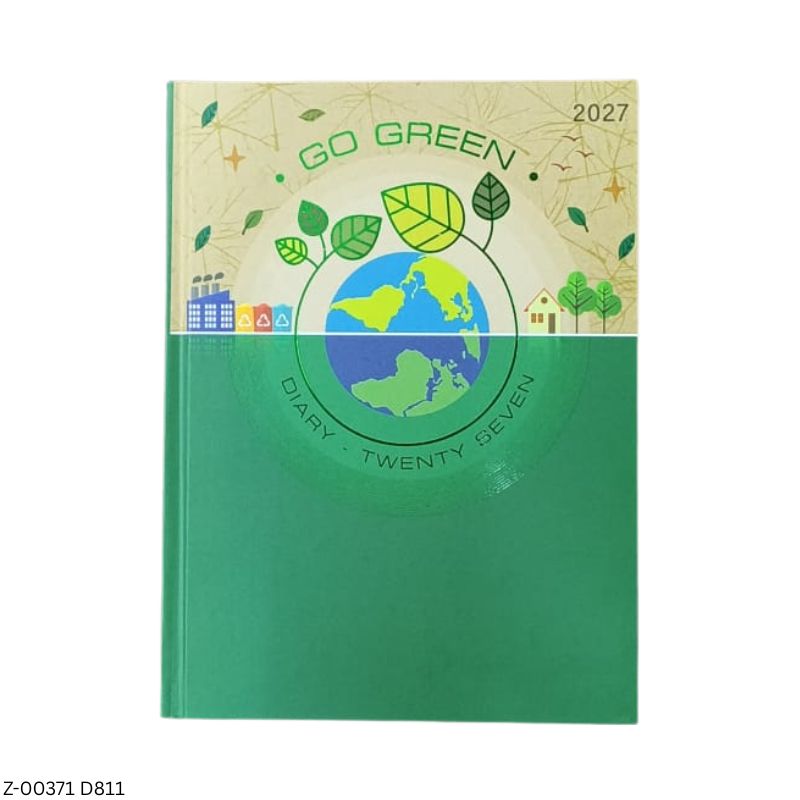 2027 – D811 T82 Go Green Theme Diary | Month-Cut Planner | Saturday-Sunday Clubbed