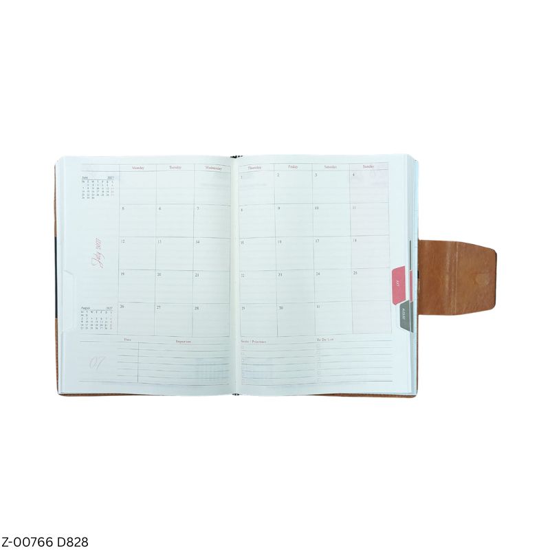 2027 – D828 Leatherette PU Cover Diary | Saturday-Sunday Clubbed | Magnetic Lock