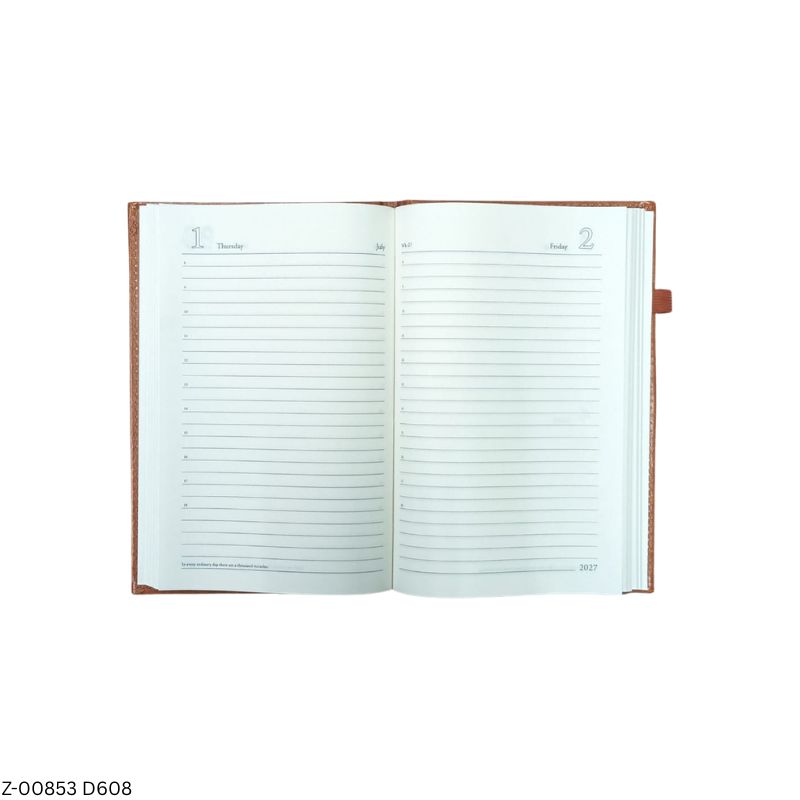 2027 – D608 AD A5 Eco-16 Leatherette Diary | Saturday-Sunday Clubbed