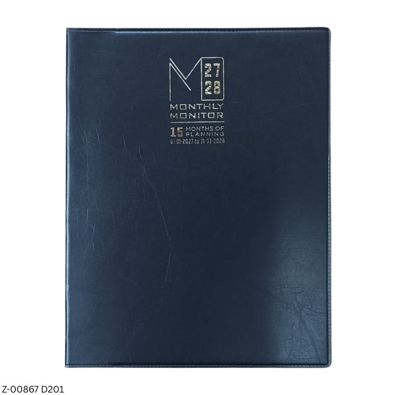 2027–28 D201 Monthly Monitor A4 | 15-Month Planner | January 2027–March 2028 | Appointments & Memoranda