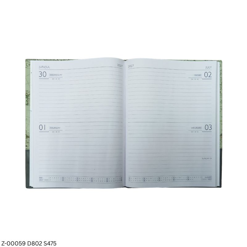 2027 – D802 S476 Regular 2 Date Diary | Saturday-Sunday Clubbed | Assorted Prints