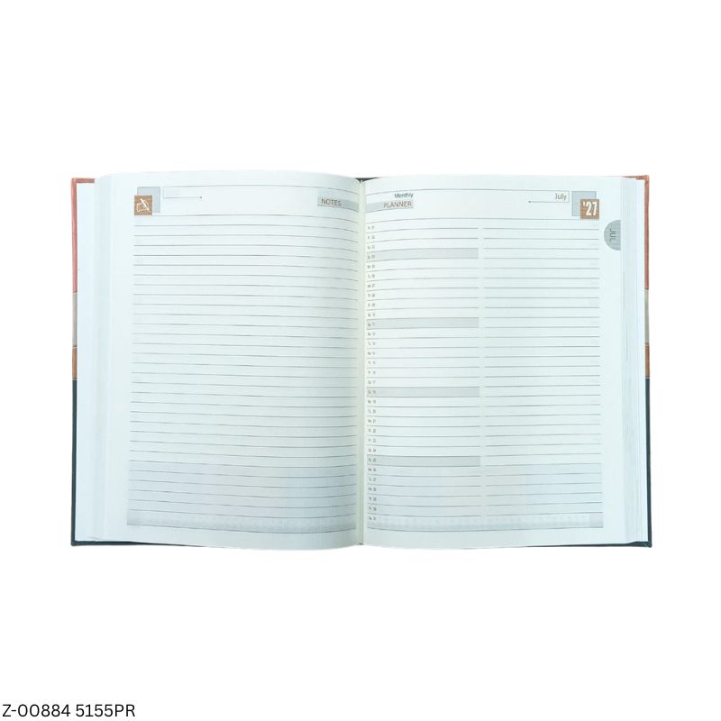 2027 – B5 5155PR Regular Diary | Month Planner | Saturday-Sunday Clubbed | Natural Corrugated Paper