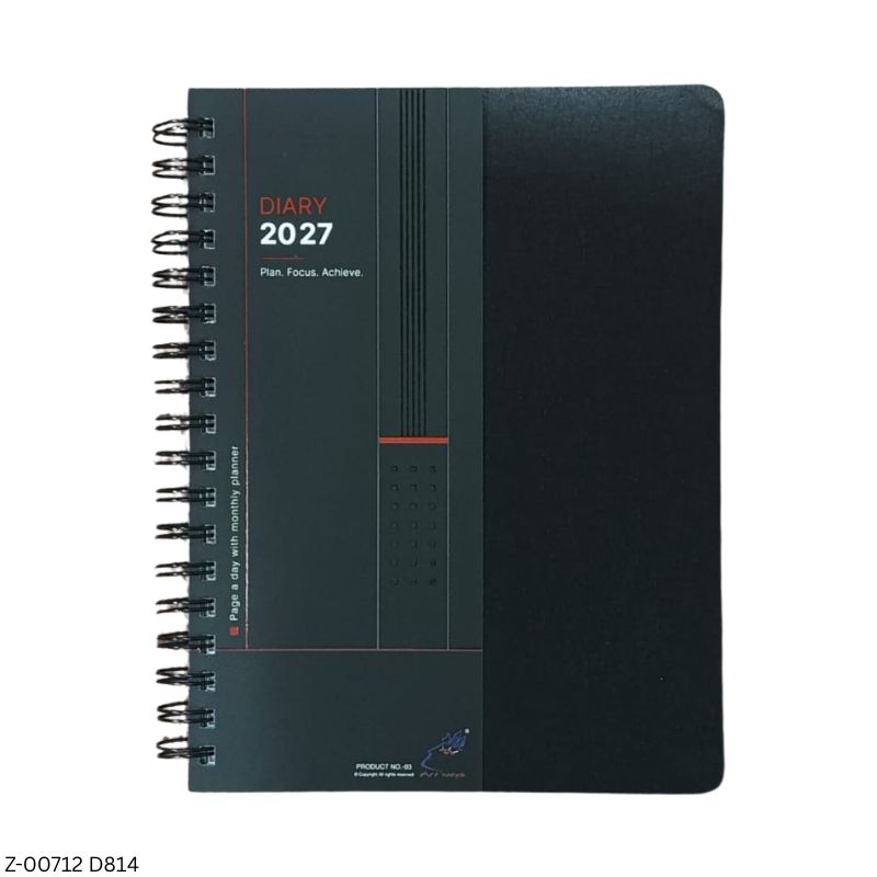 2027 – D814 T93 Regular Spiral Diary | Saturday-Sunday Clubbed