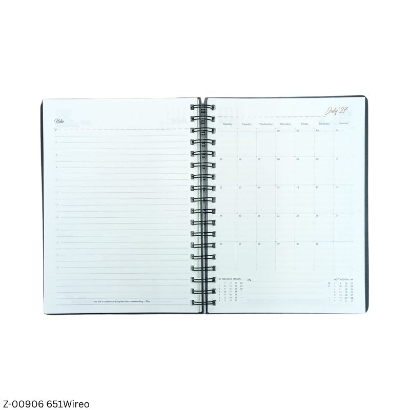 2027 – Wireo Regular Spiral Diary | Month Planner | Saturday-Sunday Clubbed