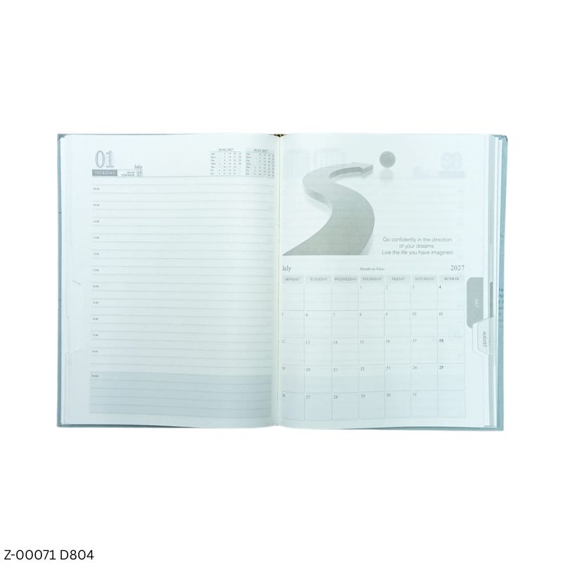 2027 – D804 T39 Words of Wisdom Theme Diary | Month-Cut Planner | Saturday-Sunday Clubbed