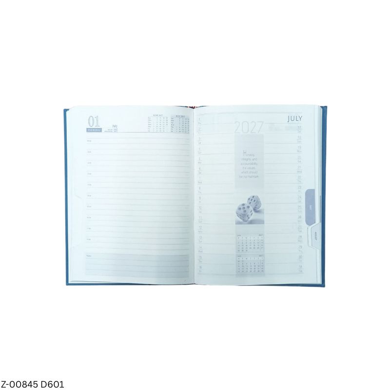 2027 – D601 T62 Our Values Theme Diary | Month-Cut Planner | Saturday-Sunday Clubbed