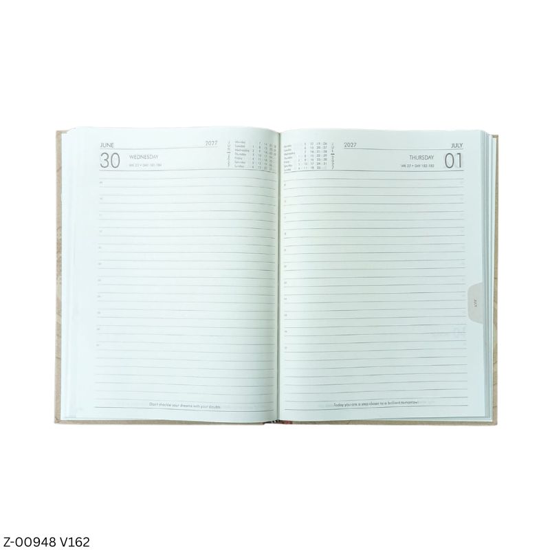 2027 – B5 V162 Plan Theme 1 Date Diary | Saturday-Sunday Clubbed