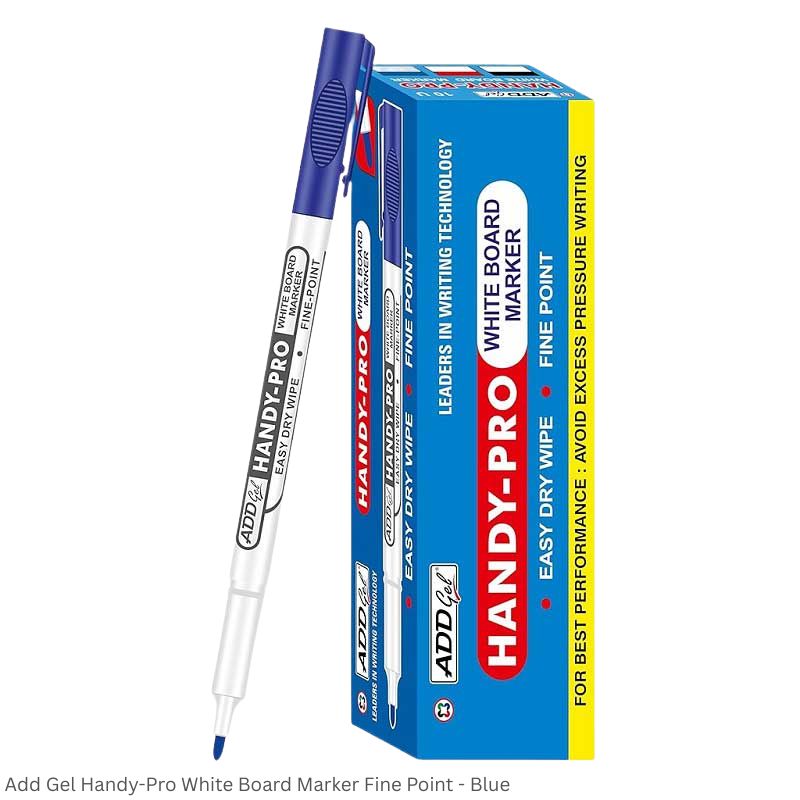 White Board Marker Add Gel Handy-Pro Fine Point in Black, Blue and Red Writing Color