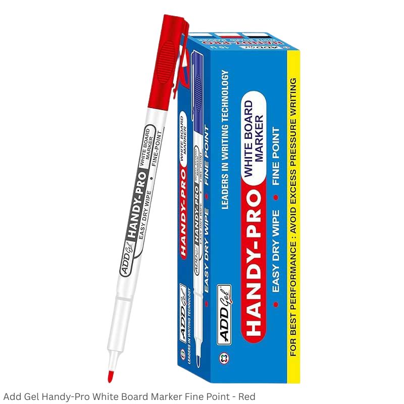 White Board Marker Add Gel Handy-Pro Fine Point in Black, Blue and Red Writing Color