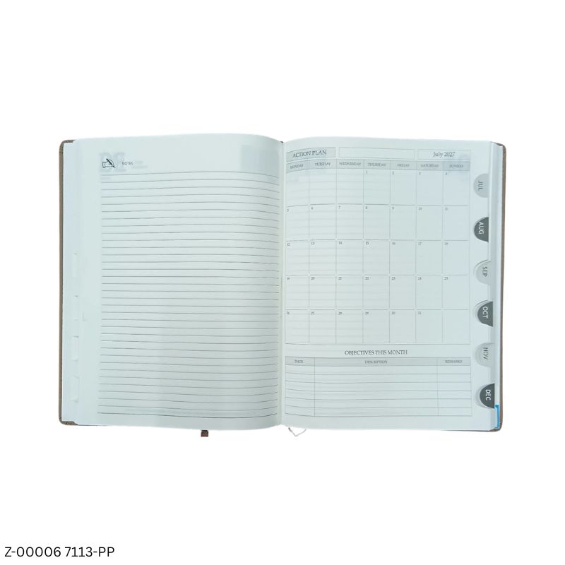 2027 – 7113-PP 365 Days Theme Diary | Month Cut Planner | Sunday Separate | Assorted Designs | Personalized Metal Plate Option