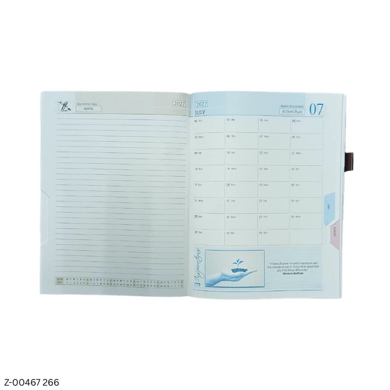 2027 – VA266 365 Days Leatherette Diary | Month-Cut Planner | Sunday Separate | Assorted Colours