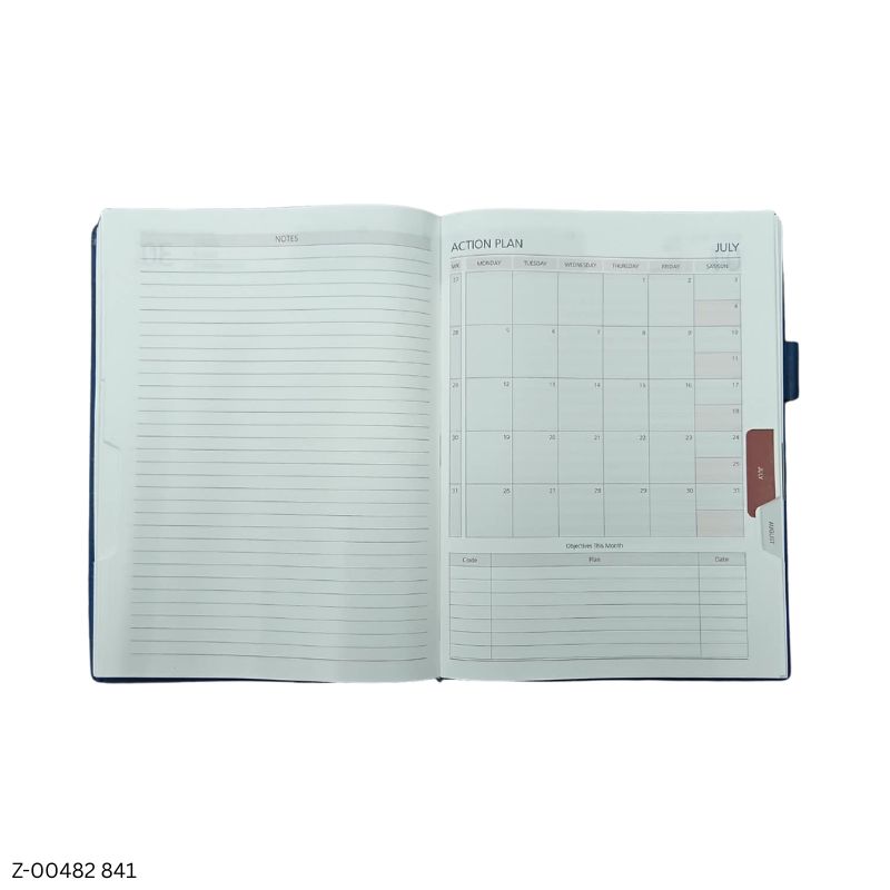 2027 – VA841 365 Days Leatherette Diary | Month-Cut Planner | Sunday Separate | Assorted Colours