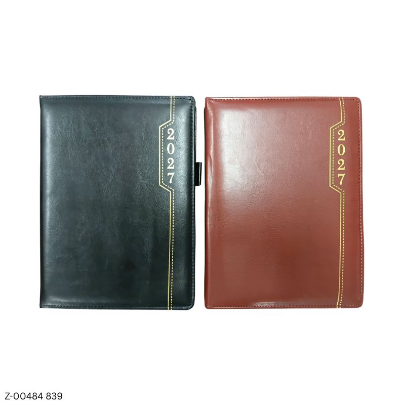 2027 – VA839 365 Days Leatherette Diary | Month-Cut Planner | Sunday Separate | Assorted Colours