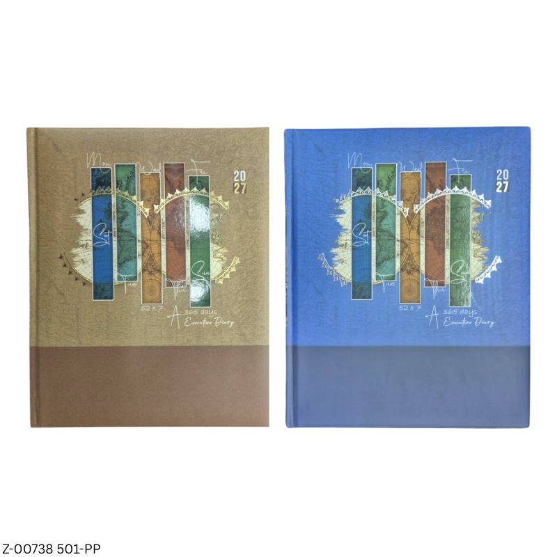 2027 – 501-PP 365 Days Art Cover Diary | Sunday Separate | Assorted Designs